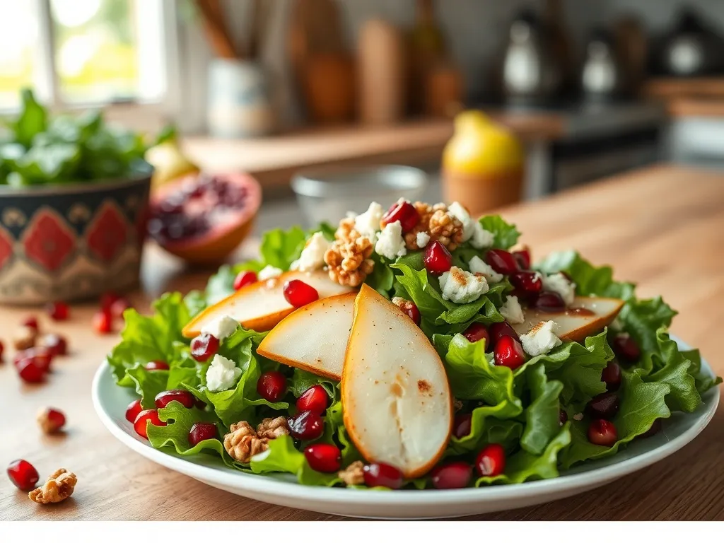 Sałatka z gruszką granatem i serem pleśniowym: przepis na wyjątkowe danie