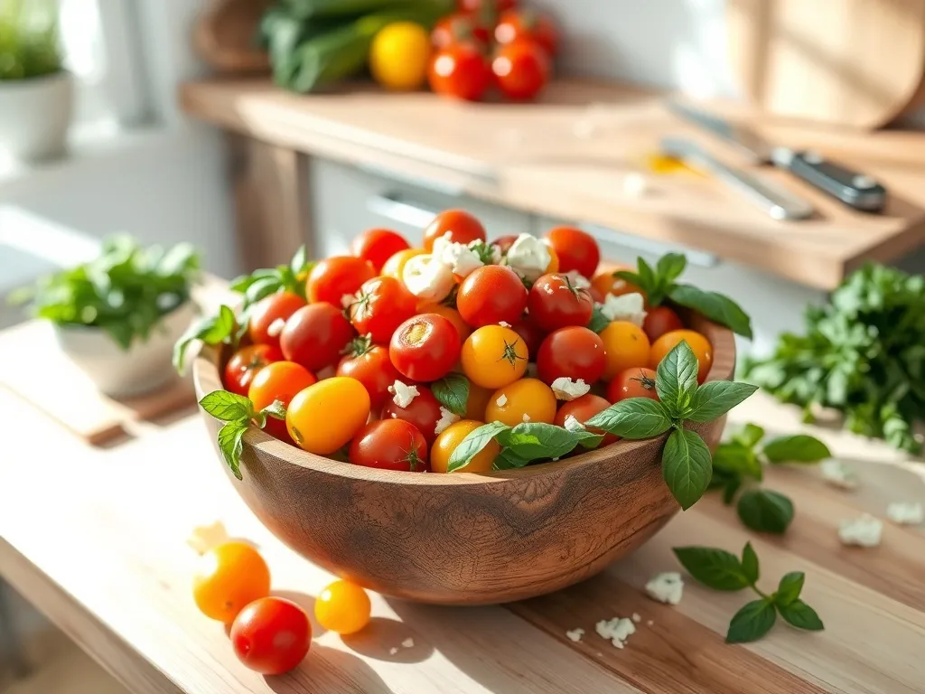 Sałatka z pomidorków koktajlowych: przepis na letnią świeżość