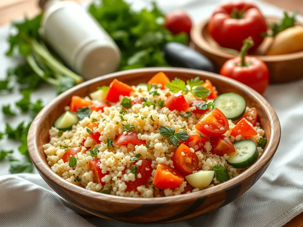 Sałatka z kuskusem, pomidorami i ogórkiem: przepis na zdrową przekąskę