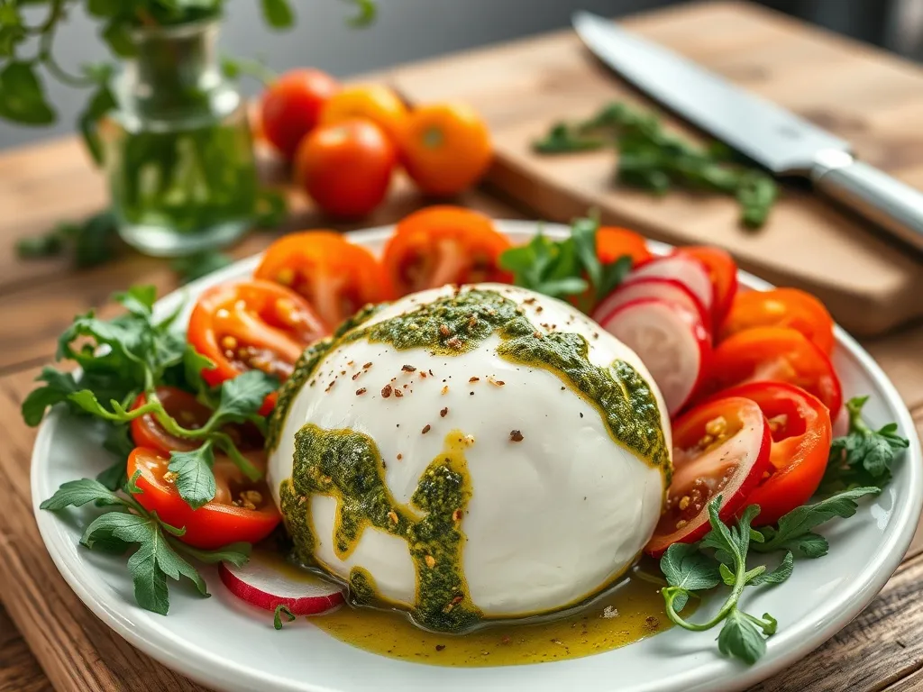 Sałatka z burratą: przepis na pyszną przekąskę z serem burrata