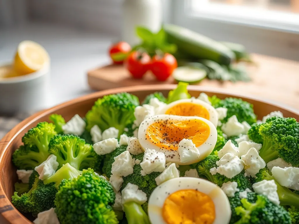 Sałatka z brokułem, jajkiem i fetą: przepis na pyszne danie!