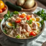 Sałatka z kuskusem i tuńczykiem i jajkiem: pyszny przepis na lunch