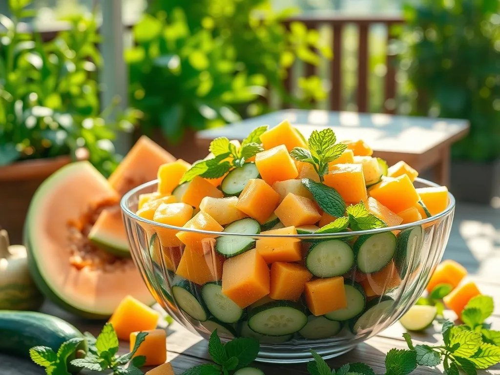 Sałatka z melonem i ogórkiem: orzeźwiający przepis na lato