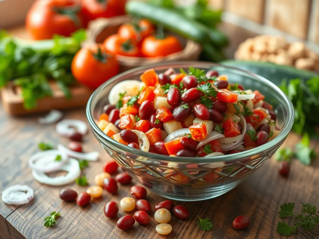 Sałatka z cebulką marynowaną i czerwoną fasolą: przepis na pyszne danie