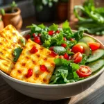Sałatka z halloumi i granatem: przepis na zdrową i pyszną przekąskę