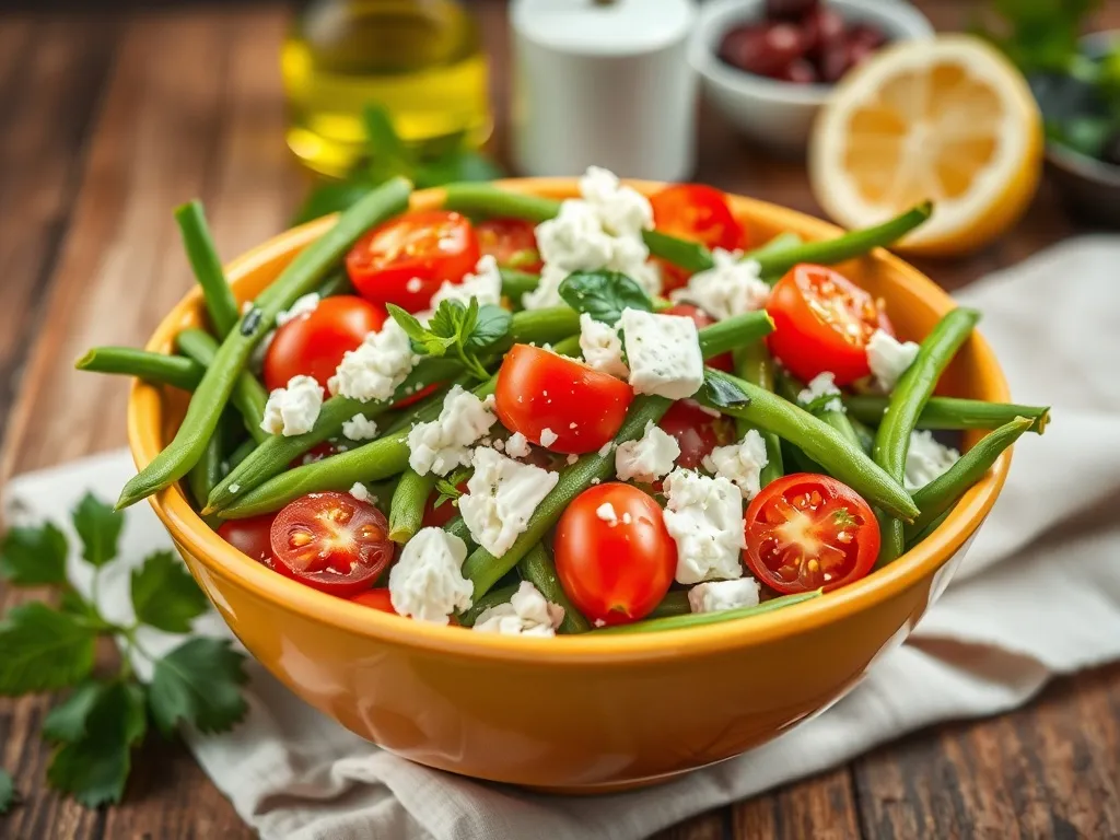 Sałatka z fasolki szparagowej i fety: prosta i smaczna na każdą okazję