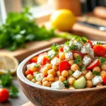 Sałatka z ciecierzycą i feta: zdrowy przepis na pyszne danie