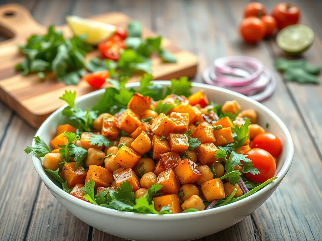 Sałatka z batatem i ciecierzycą: pyszny przepis na zdrową przekąskę
