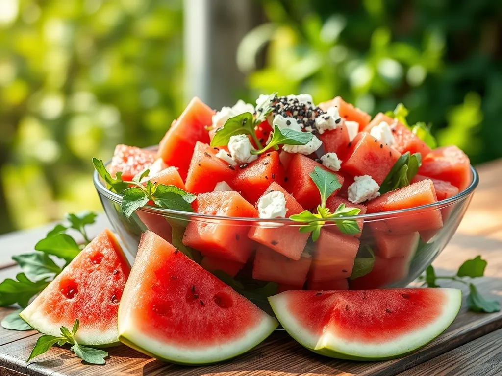 Sałatka z arbuzem fetą i rukolą: orzeźwiający przepis na lato