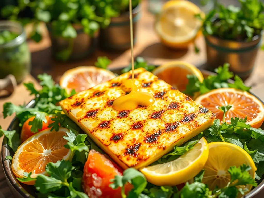 Sałatka z grillowanym serem halloumi: cytrusowa uczta dla smakoszy