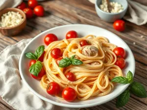 Makaron z kurczakiem i pomidorkami koktajlowymi w sosie śmietanowym: przepis na pyszne danie