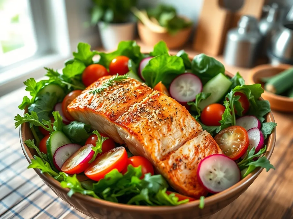 Sałatka z łososiem pieczonym: przepis na zdrową przekąskę