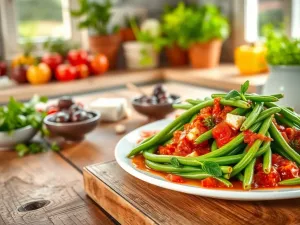 Fasolka szparagowa w sosie pomidorowym po grecku: przepis na pyszność