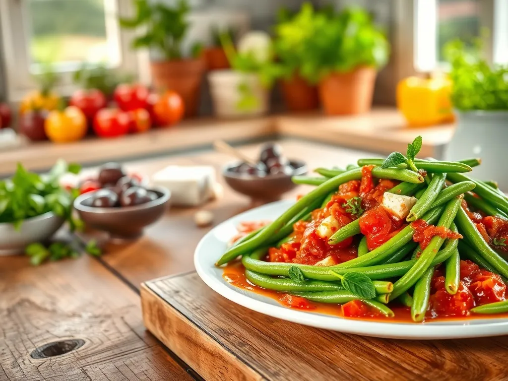 Fasolka szparagowa w sosie pomidorowym po grecku: przepis na pyszność