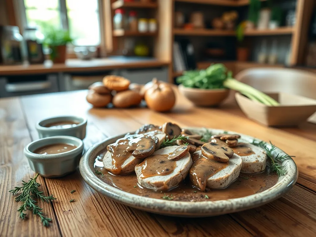 Polędwiczki wieprzowe w sosie grzybowym z suszonych grzybów - przepis
