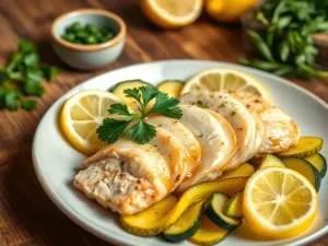 Kurczak w sosie cytrynowym: przepis na soczyste danie z cukinią
