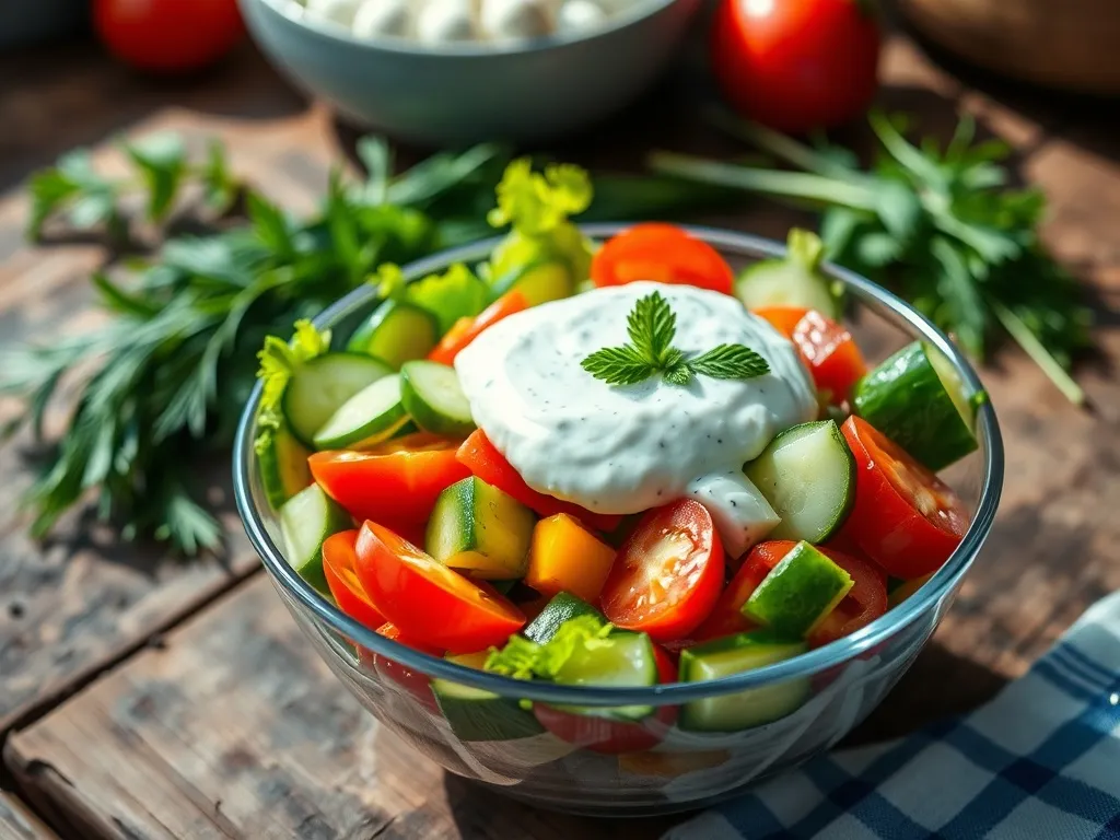 Sałatka z sosem tzatziki: przepis na orzeźwiające danie na lato