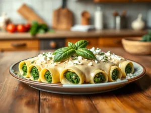 Cannelloni ze szpinakiem i fetą w sosie beszamelowym: przepis krok po kroku