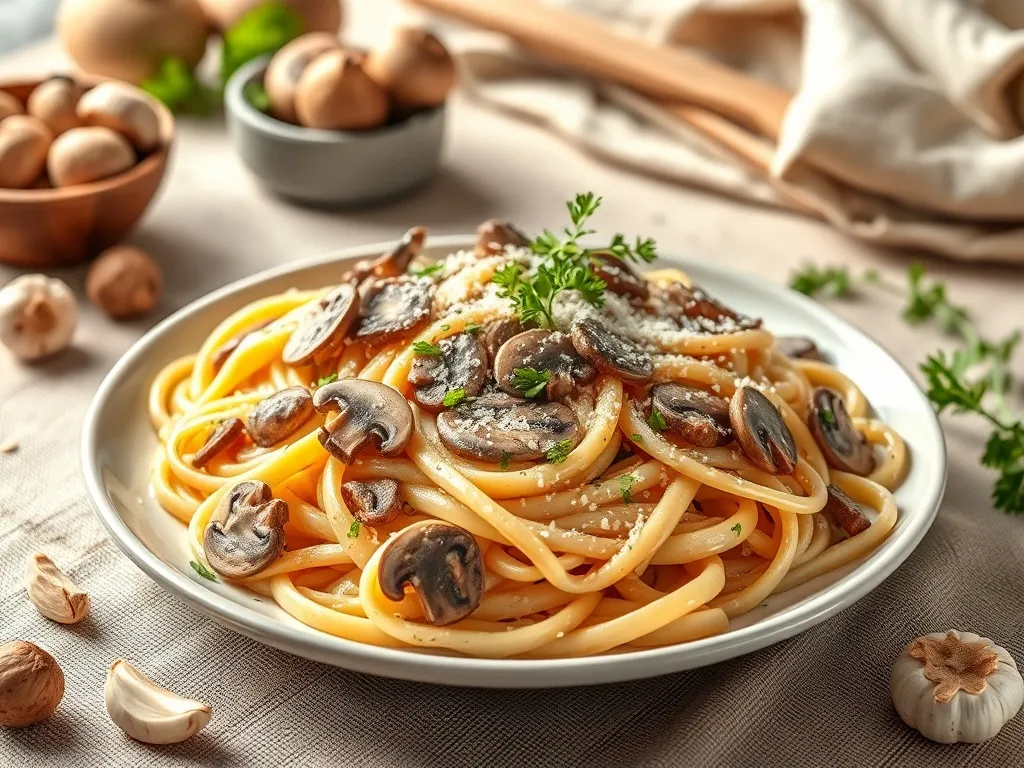 Makaron z grzybami w sosie śmietanowym: przepis na pyszne danie