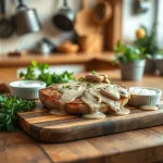 Schab w sosie śmietanowo-pieczarkowym: przepis krok po kroku