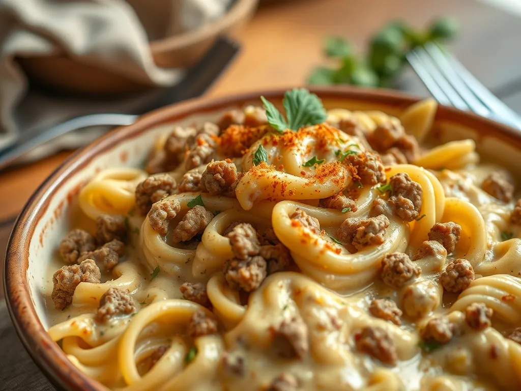 Makaron z mięsem mielonym w sosie śmietanowym: przepis na pyszną zapiekankę
